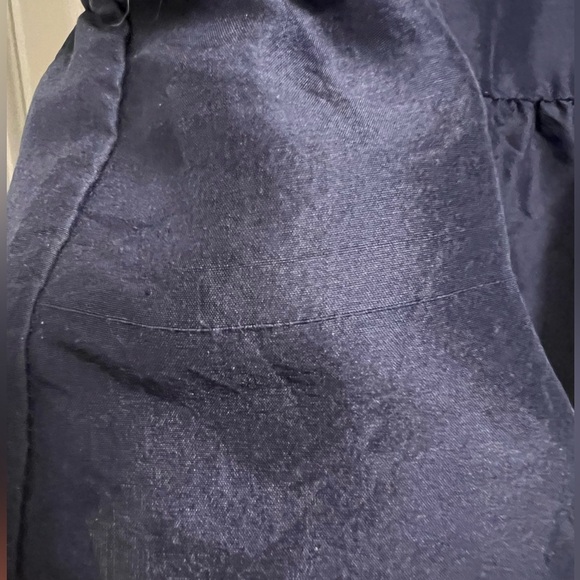 J. Crew 100% Silk Tie-Shoulder Peplum Top  - Navy | Size 0 - Picture 4 of 11